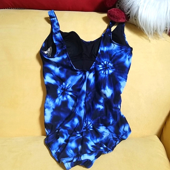 Aqua green size medium swim suit. Light to dark blue tie dye. - Picture 3 of 10
